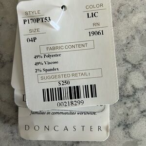 Brand new Doncaster dress pants. Style is P170PT53.original retail $250 size 04P